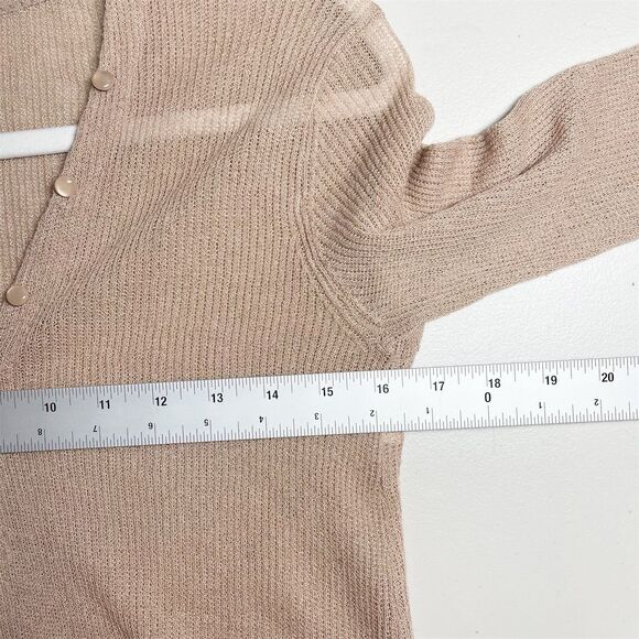 Snidel Sheer Long Duster Cardigan One Size V-Neck Button Front Linen Blend Knit - Picture 9 of 10